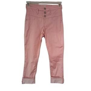 No Boundaries Womens High waisted Mid rise‎ Button Front Ankle Jeans Pink Size 7